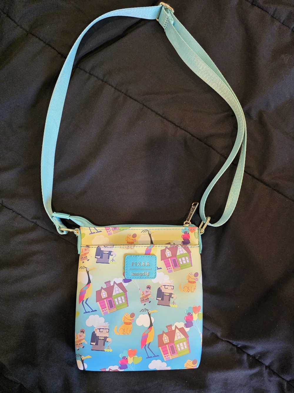 Loungefly Pixar Crossbody Bag - Teal Interior with Gold Hardware